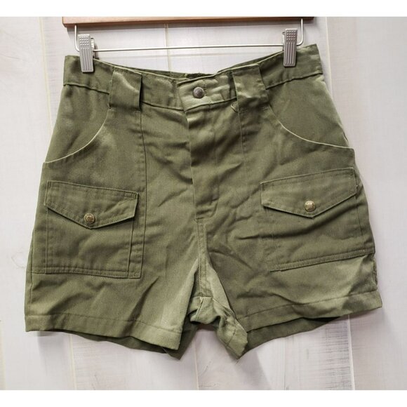 Vintage Boy Scouts Uniform, Cargo Shorts, Olive Green, Union Made, 28" Waist #1 - Picture 1 of 5